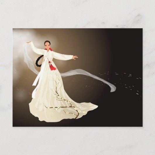 koreaanse vrouw in hanbok briefkaart (Voorkant)