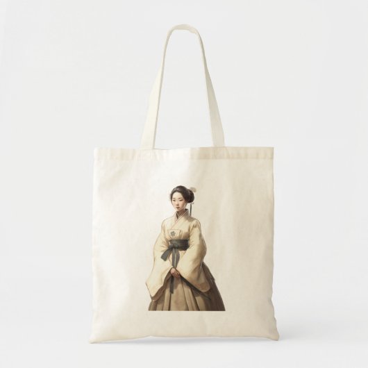 Koreaanse vrouw in Hanbok Canvas tas (Voorkant)