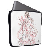 Koreaanse vrouw in Hanbok met Cherry Electronics B Laptop Sleeve (Voorkant Rechts)