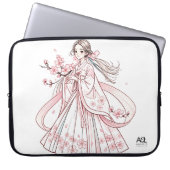 Koreaanse vrouw in Hanbok met Cherry Electronics B Laptop Sleeve (Voorkant)