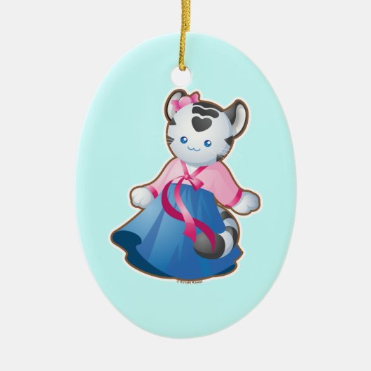 Koreaanse witte tijger keramisch ornament (Voorkant)