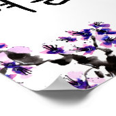 Koreaanse zomerkalligrafie en bloesems poster (Hoek)