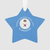 Koreaanse (Zuid) Angel Chanoeka Vlag gepersonalise Ornament (voorkant)