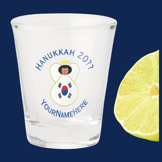 Koreaanse (Zuid) Angel Chanoeka Vlag gepersonalise Shot Glas