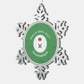 Koreaanse (Zuid) Engel Kerstvlag Gepersonaliseerd Tin Sneeuwvlok Ornament (Rechts)