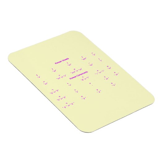 KOREAN ALPHABET LETTERS SYMBOLTAAL MAGNEET (Rechterzijde)