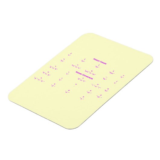 KOREAN ALPHABET LETTERS SYMBOLTAAL MAGNEET (Linkerzijde)