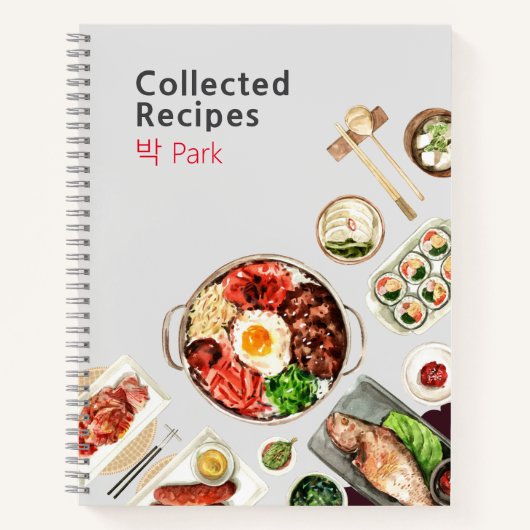 Korean Cuisine  Recept Tijdschrift - Grijs Notitieboek (Voorkant)