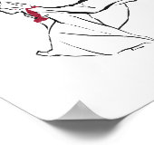 Korean Dance Hanbok Woman Ink Line Poster (Hoek)