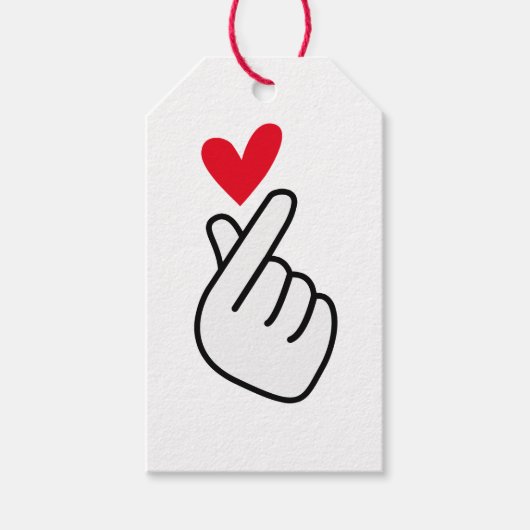 Korean finger heart cadeaulabel (Voorkant)