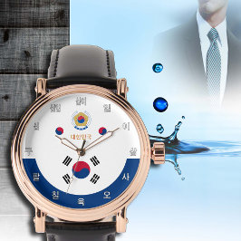 Korean Flag watch, Embleem, mode Zuid-Korea Horloge