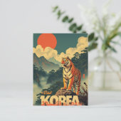 Korean Guardian Tiger Briefkaart (Staand voorkant)