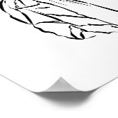 Korean Hanbok Woman Ink Line Art Poster (Hoek)