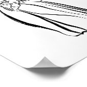 Korean Hanbok Woman with Norigae Ink Poster (Hoek)