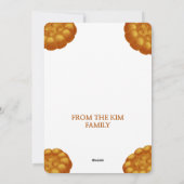 Korean Hand Illustrated Yakgwa Honey Cookies Feestdagenkaart (Achterkant)