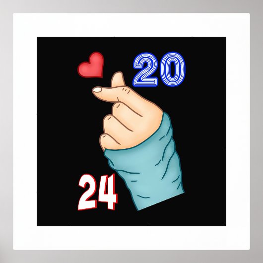 Korean Hart 2024 Folie Afdrukken (Voorkant)