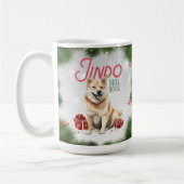 Korean Jindo Dog Pun Christmas Coffee Mok (Links)