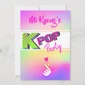 Korean K-pop Hand Hart Regenboog Feestje  Kaart (Voorkant)