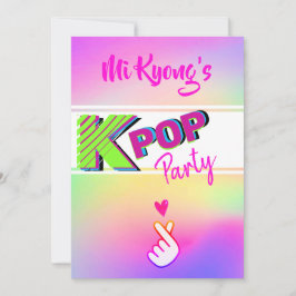 Korean K-pop Hand Hart Regenboog Feestje Kaart