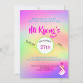 Korean K-pop Hand Hart Regenboog Feestje  Kaart (Achterkant)