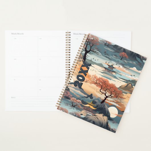 Korean Landscape Planner in Sinaasappel en Blauwgr (Display)