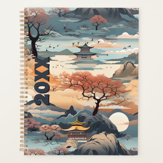 Korean Landscape Planner in Sinaasappel en Blauwgr (Voorkant)