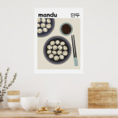 Korean Mandu Dumpling Modern New Year Food  Poster (Keuken)