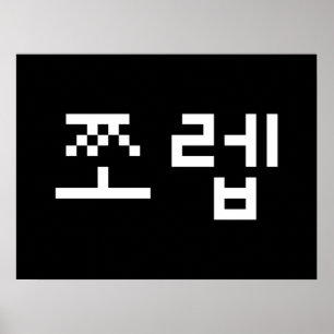 Korean Newb 쪼 렙 Jjoleb   Hangul Language Poster