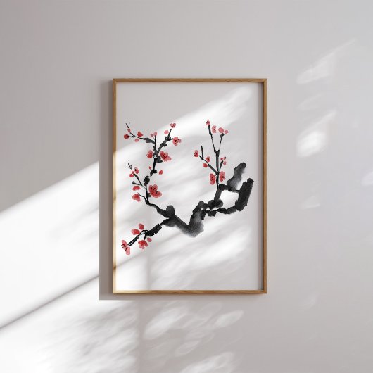 Korean Plum Blossom Ink Painting Poster