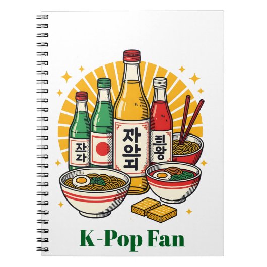 Korean Pop Culture Chest Print Notitieboek (Voorkant)