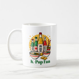 Korean Pop Culture Chest Print T-Shirt Glass Coffe Koffiemok