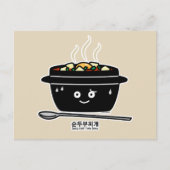 Korean Spicy soft Tofu Stew soep jjigae heet ei Briefkaart (Voorkant)