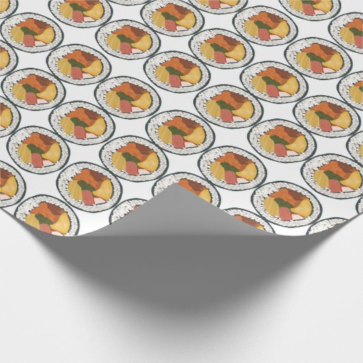 Korean Sushi Gimbap Kimbap Pattern Cadeaupapier (Hoek)