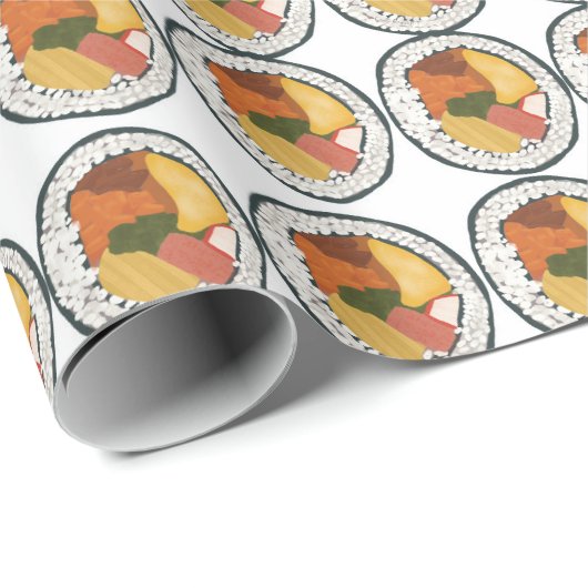 Korean Sushi Gimbap Kimbap Pattern Cadeaupapier (Rol Hoek)
