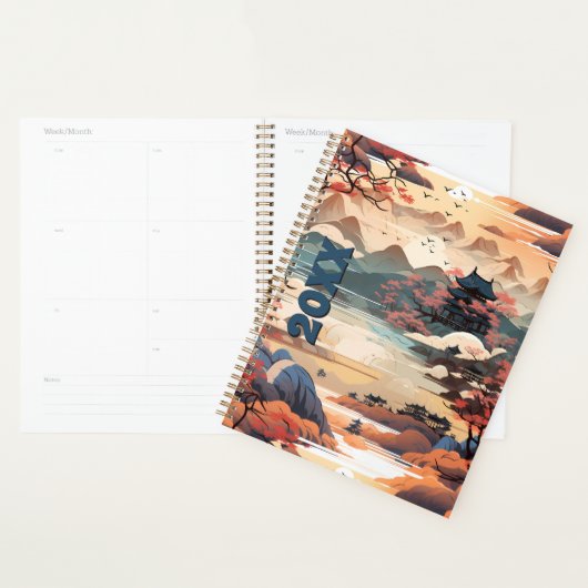 Korean Temple Planner in Sinaasappel, Blauwgroen e (Display)