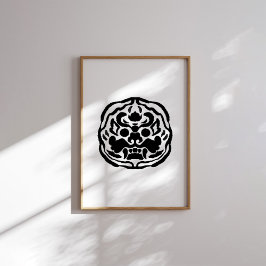 Korean Tiger Mask Traditional Pattern Poster