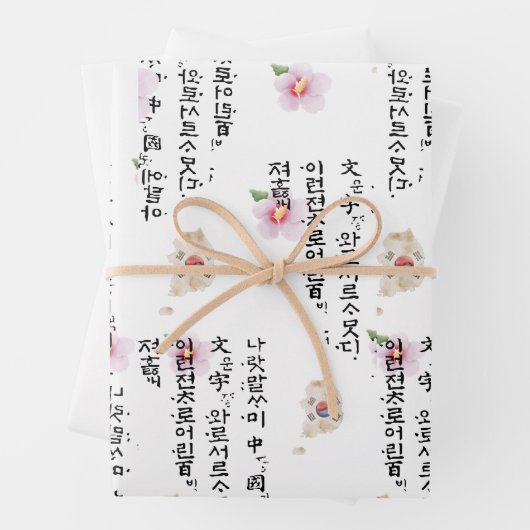 Korean Traditional Wrapping Paper | Hangul Script, (In situ)