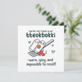 Korean Valentijnsdag Tteokbokki Kaart (Staand voorkant)