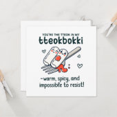 Korean Valentijnsdag Tteokbokki Kaart (Voorkant / Achterkant in situ)