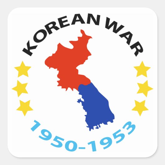 KOREAN WAR DATUM VIERKANTE STICKER (Voorkant)