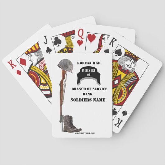KOREAN WAR MEMORIUM POKERKAARTEN (Achterkant)