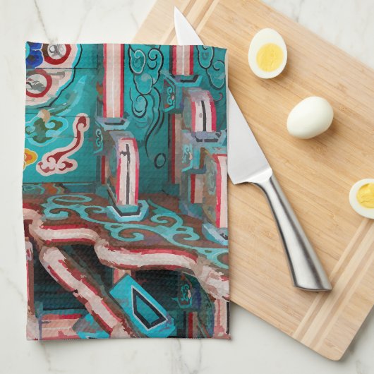 Koreanische traditionelle Malerei Theedoek (Quarter Fold)