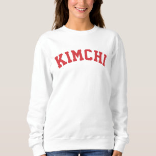 Koreans beroemd gerecht Kimchi   Rode kleur tekst  Trui