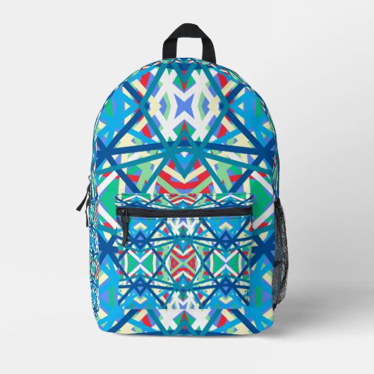 Korenbloem Balanced Harmony Kleuren Abstracte Lijn Bedrukte Rugzak (Voorkant)