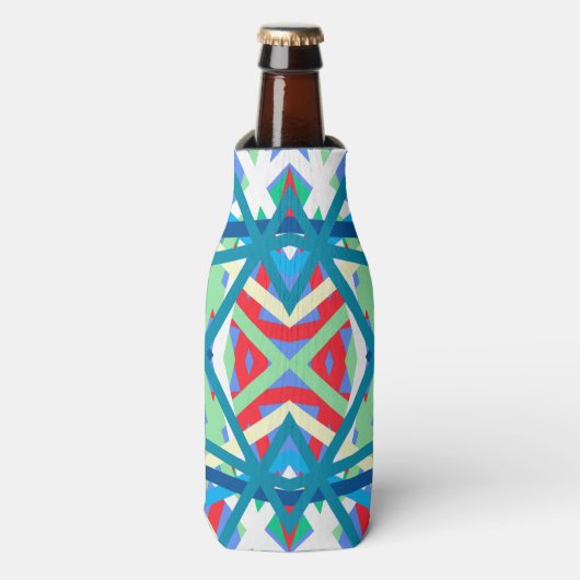 Korenbloem Balanced Harmony Kleuren Abstracte Lijn Flesjeskoeler (Fles Voorkant)