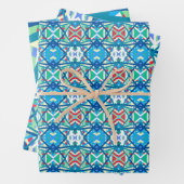 Korenbloem Balanced Harmony Kleuren Abstracte Lijn Inpakpapier Vel (In situ)