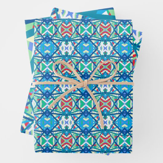 Korenbloem Balanced Harmony Kleuren Abstracte Lijn Inpakpapier Vel (In situ)