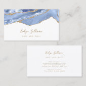 Korenbloem blauw agaat visitekaartje (Voorkant / Achterkant)