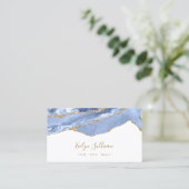 Korenbloem blauw agaat visitekaartje (Staand voorkant)