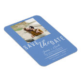 Korenbloem Blauw Bewaar de datum Foto Bruiloft Magneet (Rechterzijde)